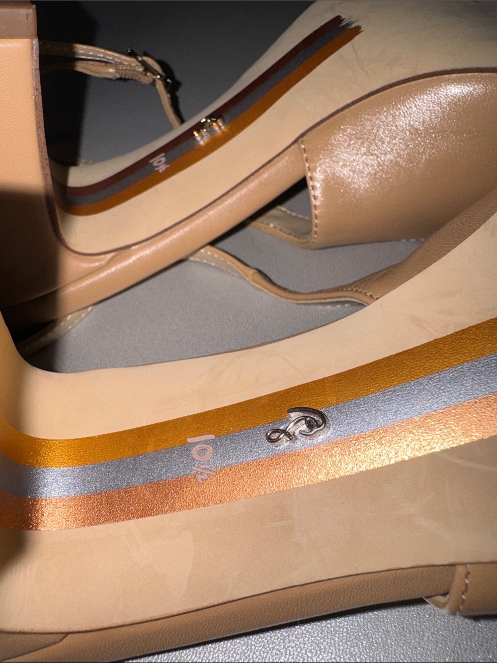 Sam Edelman Waller Slingback Block Heel Pumps Beige Leather Horsebit Sz 10.5 - Picture 7 of 9